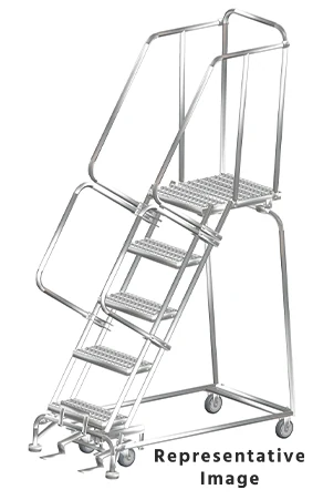 Ballymore 2-Step Stainless Steel Rolling Ladder, 20" base, 21" top step