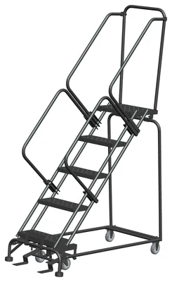 Ballymore 50° Stairway Slope 5-Step Rolling Ladder, 24" base, 14" top step
