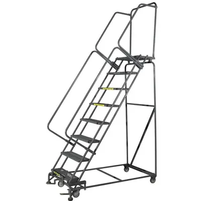 Ballymore SW632 6-Step Gray Steel 50-Degree Slope Walk Down Rolling Ladder
