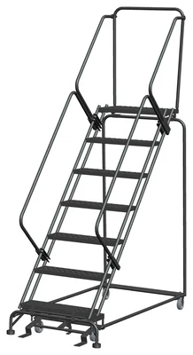Ballymore 50° Stairway Slope 7-Step Rolling Ladder, 32" base, 14" top step