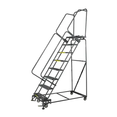 Ballymore SW932 9-Step Gray Steel 50-Degree Slope Walk Down Rolling Ladder