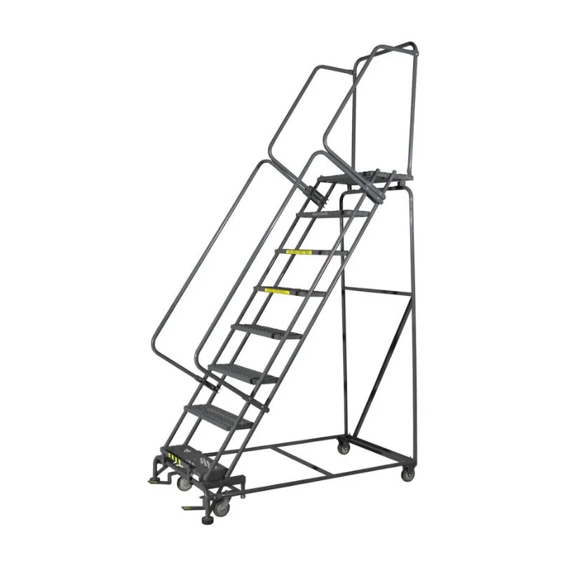 Ballymore SW932 9-Step Gray Steel 50-Degree Slope Walk Down Rolling Ladder