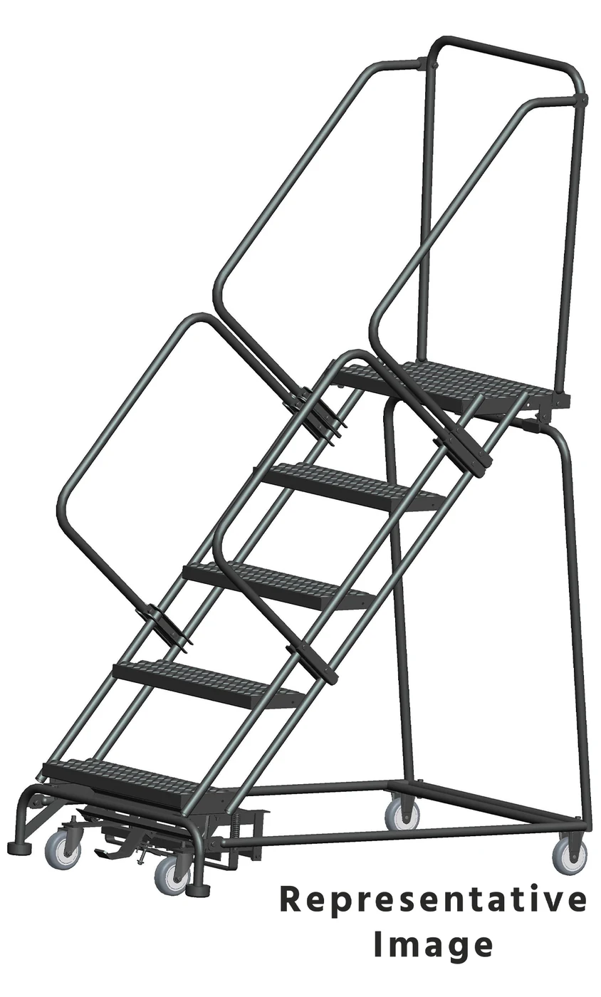 Ballymore 50° Stairway Slope 3-Step Rolling Ladder, 30" base, 14" top step, serrated tread