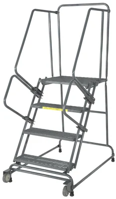 Ballymore Tilt & Roll 4-Step Rolling Ladder, 30" base, 21" top step
