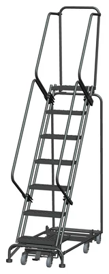 Ballymore Weight-Actuated All-Directional 7-Step Rolling Ladder, 24" base, 14" top step