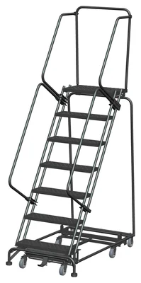 Ballymore Weight-Actuated All-Directional 7-Step Rolling Ladder, 32" base, 14" top step