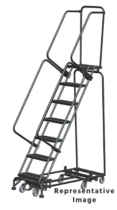 Ballymore Weight-Actuated All-Directional 7-Step Rolling Ladder, 32" base, 28" top step