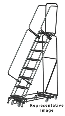 Ballymore Weight-Actuated All-Directional 8-Step Rolling Ladder, 24" base, 21" top step