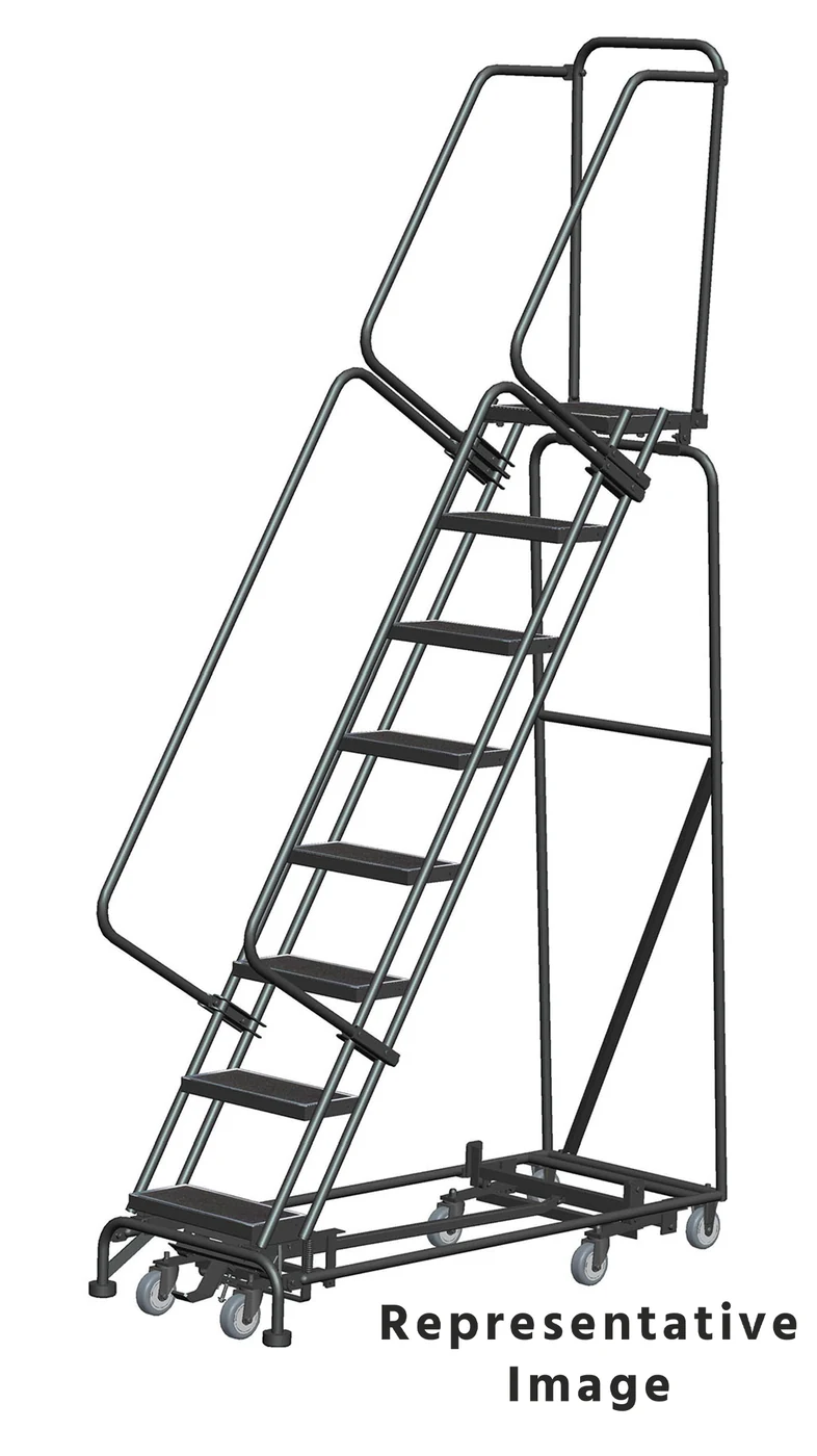 Ballymore Weight-Actuated All-Directional 8-Step Rolling Ladder, 24" base, 21" top step