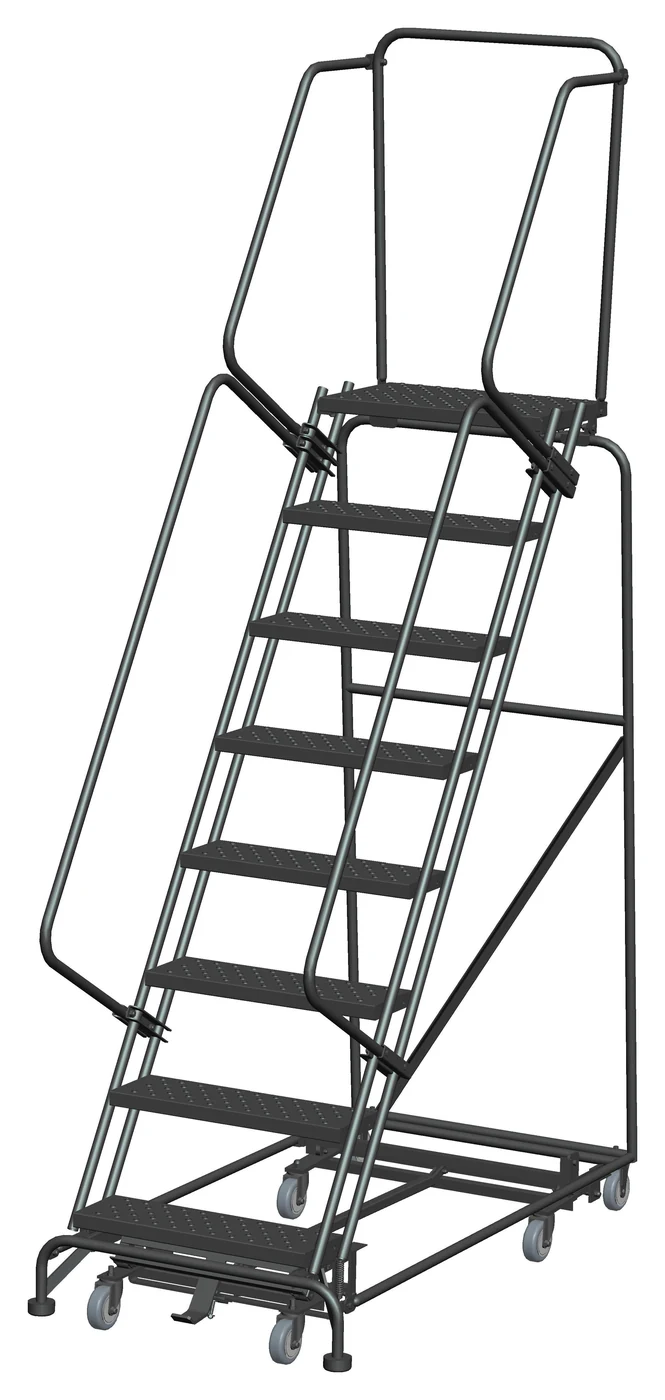 Ballymore Weight-Actuated All-Directional 8-Step Rolling Ladder, 32" base, 14" top step