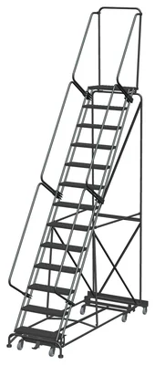 Ballymore Weight-Actuated All-Directional 13-Step Rolling Ladder, 40" base, 14" top step