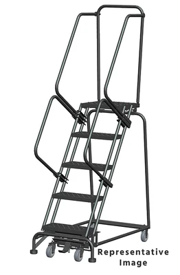 Ballymore Weight-Actuated 5-Step Rolling Ladder, 32" base, 28" top step
