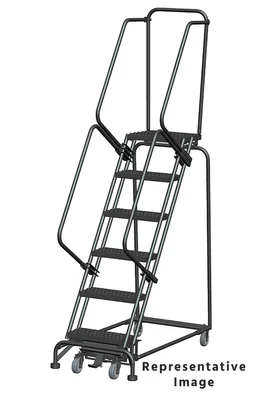 Ballymore Weight-Actuated 6-Step Rolling Ladder, 24" base, 21" top step