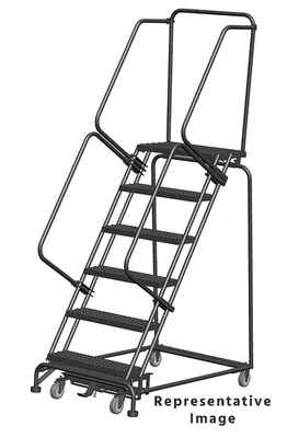 Ballymore Weight-Actuated 6-Step Rolling Ladder, 32" base, 28" top step
