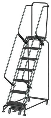 Ballymore Weight-Actuated 7-Step Rolling Ladder, 24" base, 14" top step