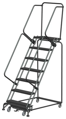 Ballymore Weight-Actuated 7-Step Rolling Ladder, 32" base, 14" top step