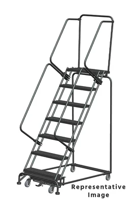 Ballymore Weight-Actuated 7-Step Rolling Ladder, 32" base, 21" top step