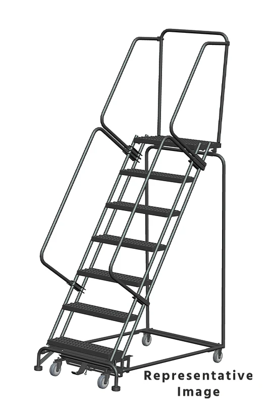 Ballymore Weight-Actuated 7-Step Rolling Ladder, 32" base, 21" top step