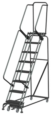 Ballymore Weight-Actuated 8-Step Rolling Ladder, 24" base, 14" top step