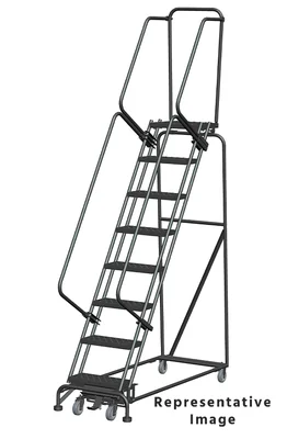 Ballymore Weight-Actuated 8-Step Rolling Ladder, 24" base, 28" top step