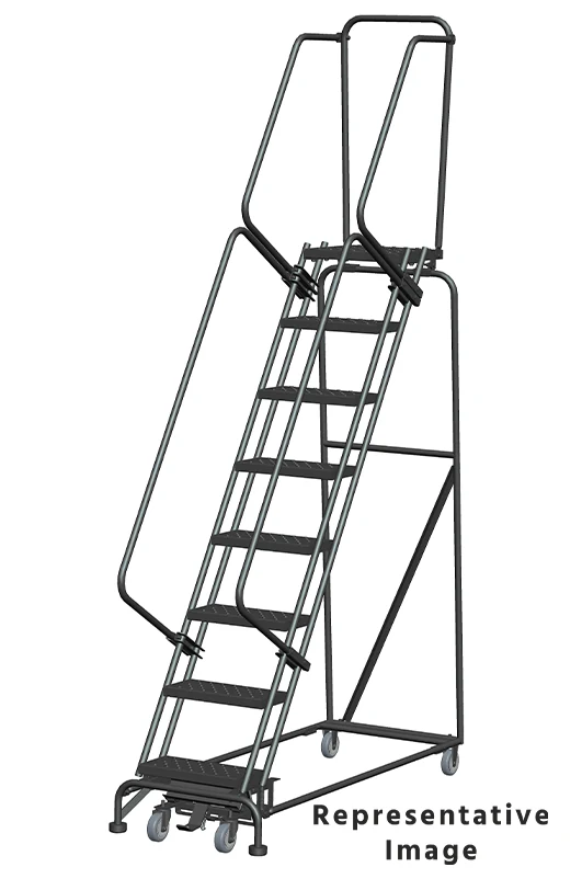 Ballymore Weight-Actuated 8-Step Rolling Ladder, 24" base, 28" top step