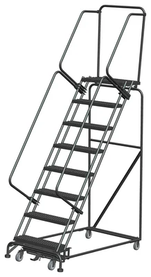 Ballymore Weight-Actuated 8-Step Rolling Ladder, 32" base, 14" top step