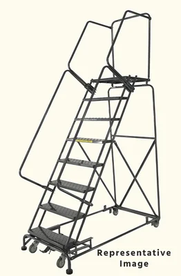 Ballymore Weight-Actuated 8-Step Rolling Ladder, 32" base, 28" top step