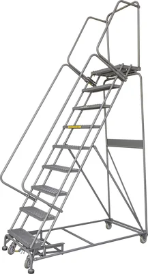 Ballymore Weight-Actuated 9-Step Rolling Ladder, 32" base, 14" top step