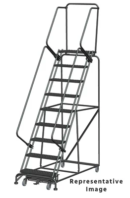 Ballymore Weight-Actuated 9-Step Rolling Ladder, 32" base, 21" top step