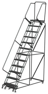 Ballymore Weight-Actuated 12-Step Rolling Ladder, 32" base, 14" top step