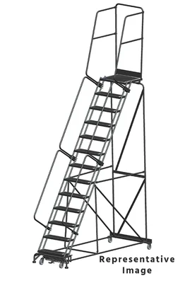 Ballymore Weight-Actuated 13-Step Rolling Ladder, 40" base, 28" top step