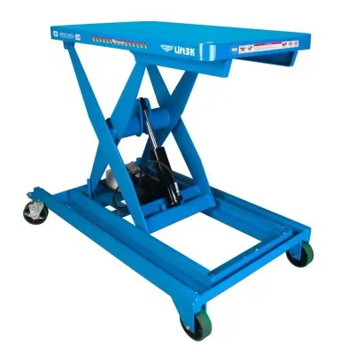 Bishamon L2K-2848 hydraulic lift table shown from an alternate angle