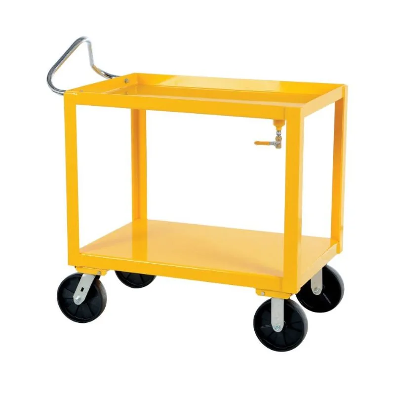 Vestil DH-PH4-2460-D Heavy Duty Ergo Handle Cart with GFN Casters and Drain