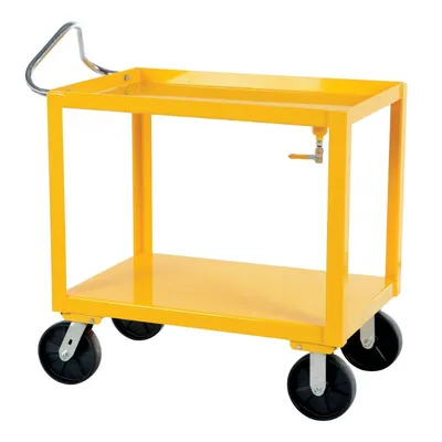 Vestil DH-PH4-3460-D Steel 34 In. x 60 In. Platform Heavy Duty Ergo Handle Cart with GFN Casters and Drain