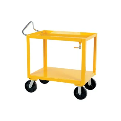 Vestil DH-PH4-3460-D Steel Platform Heavy Duty Ergo Handle Cart with GFN Casters and Drain