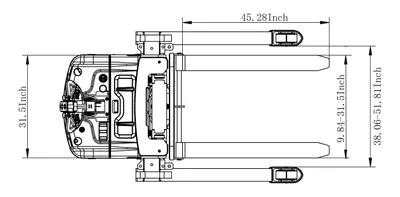 EB16EAS pallet stacker shown from an alternate angle