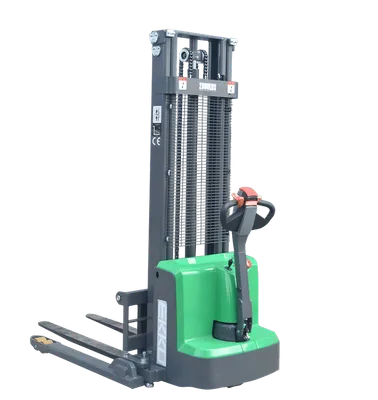 EKKO Lifts EB13E-145Li pallet stacker shown from an alternate angle