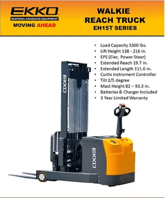 EKKO EH15TH Electric Moving Mast Walkie Reach Truck