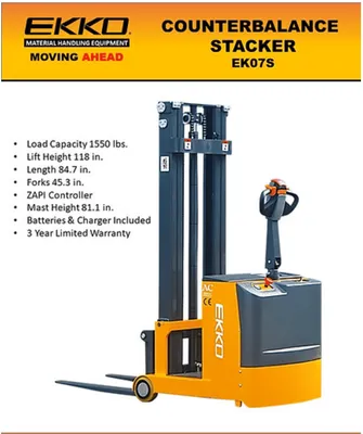 EKKO EK07S Electrical Counterbalance Walkie Stacker