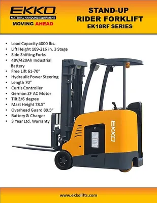 EKKO EK18RF Stand-up Rider Forklift PDF1