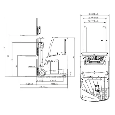 Stand-up Rider Forklift EK18RF-Li, 4,000 lbs. Capacity