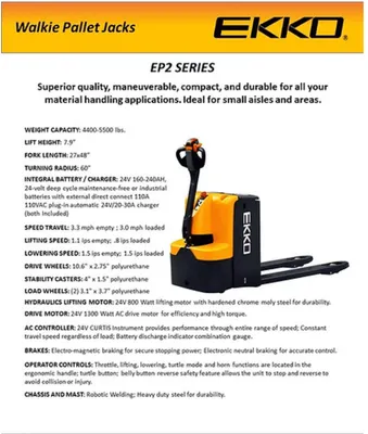 EKKO EP20E Electric Walkie Pallet Jack