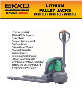EKKO EPE15LI Fully Electric Pallet Jack