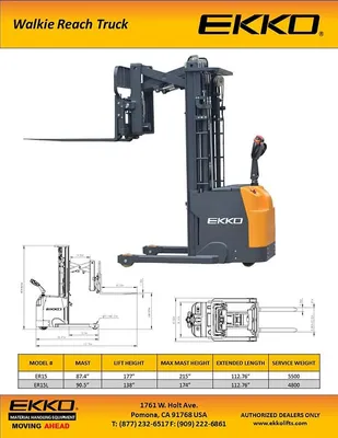 EKKO ER15 Electric Walkie Reach Truck 2