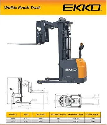 EKKO ER15 Walkie Reach Truck