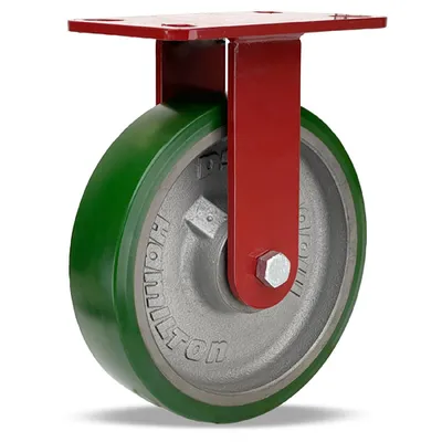 Hamilton R-HS-8DB Heavy Service Rigid Caster, 8" x 2" Polyurethane