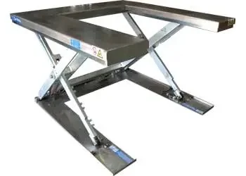Lift Products Stainless Steel Lift Table, 56" x 45" platform, foot controls, 2200 lb capacity