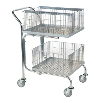 Vestil MAIL-55 Steel Mail Cart with Double Basket
