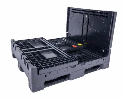 Monoflo CC02-484534-G2 collapsible plastic container shown from an alternate angle