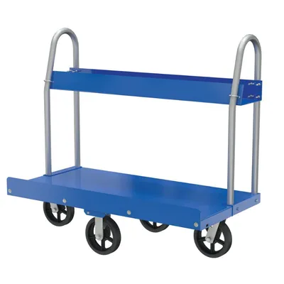 Vestil PRCT-T-2448-MR Steel Panel Truck with Storage Tray and Mold On Rubber Wheels